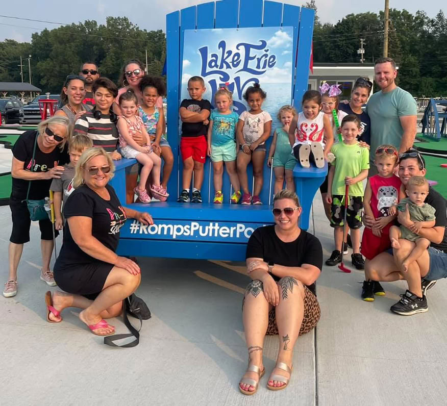 Group in big chair
