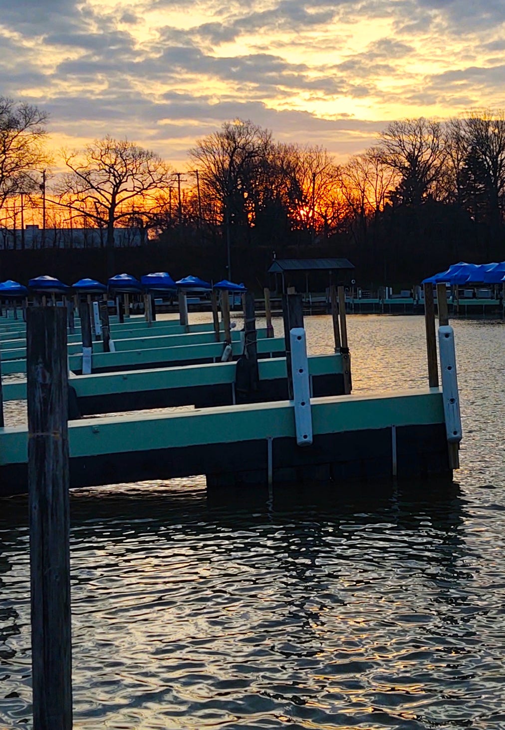 Empty docks in the water